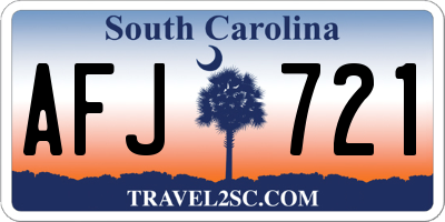 SC license plate AFJ721