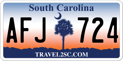 SC license plate AFJ724