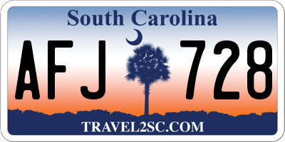 SC license plate AFJ728