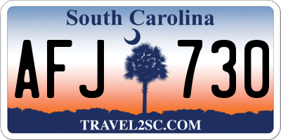 SC license plate AFJ730