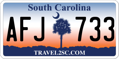 SC license plate AFJ733