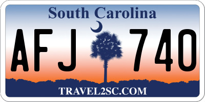 SC license plate AFJ740