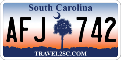 SC license plate AFJ742