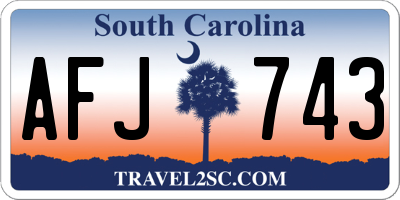 SC license plate AFJ743