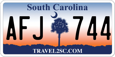SC license plate AFJ744