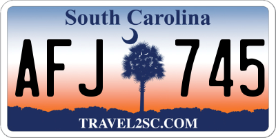 SC license plate AFJ745