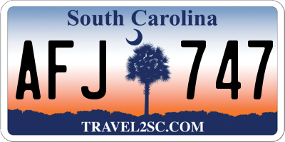 SC license plate AFJ747