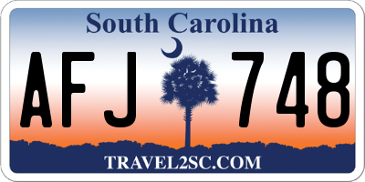 SC license plate AFJ748