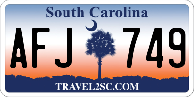 SC license plate AFJ749
