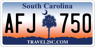 SC license plate AFJ750