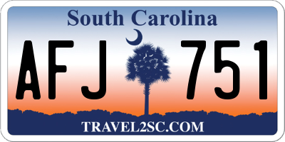 SC license plate AFJ751