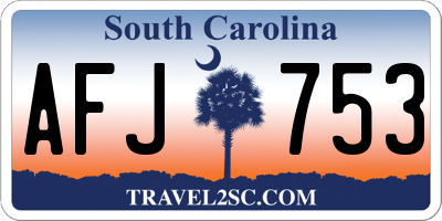 SC license plate AFJ753