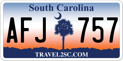 SC license plate AFJ757