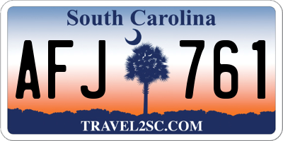 SC license plate AFJ761
