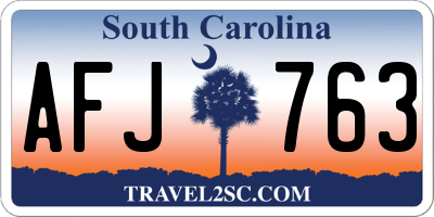 SC license plate AFJ763