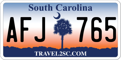 SC license plate AFJ765