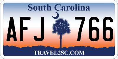 SC license plate AFJ766