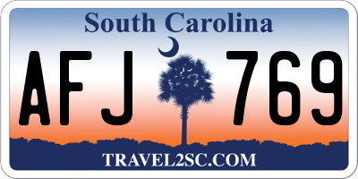 SC license plate AFJ769