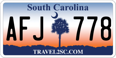 SC license plate AFJ778