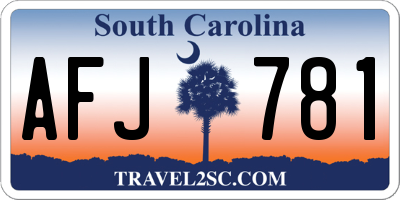 SC license plate AFJ781