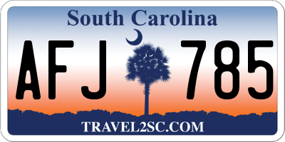 SC license plate AFJ785