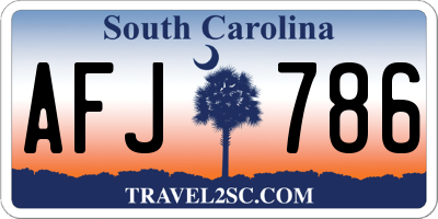 SC license plate AFJ786