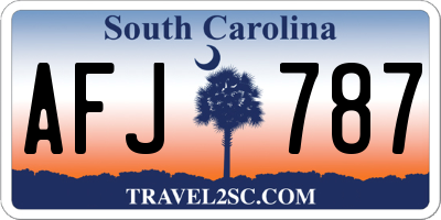 SC license plate AFJ787