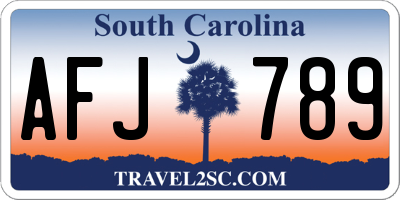 SC license plate AFJ789