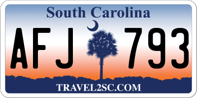 SC license plate AFJ793