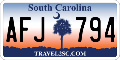 SC license plate AFJ794