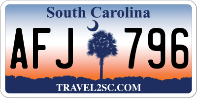 SC license plate AFJ796