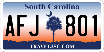 SC license plate AFJ801