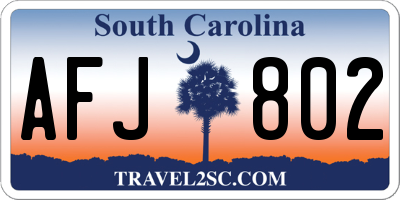 SC license plate AFJ802