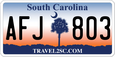 SC license plate AFJ803