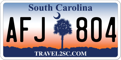 SC license plate AFJ804