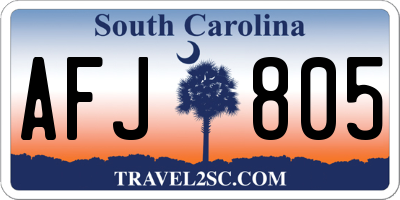 SC license plate AFJ805
