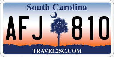SC license plate AFJ810