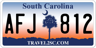 SC license plate AFJ812
