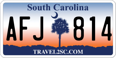 SC license plate AFJ814