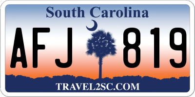 SC license plate AFJ819