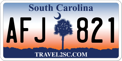 SC license plate AFJ821