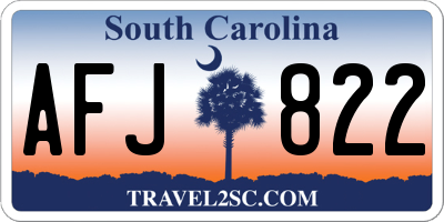 SC license plate AFJ822