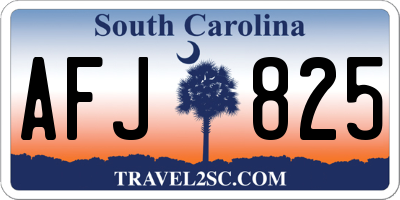 SC license plate AFJ825