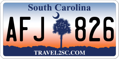 SC license plate AFJ826