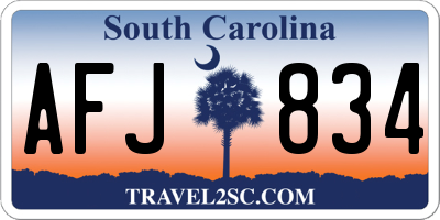 SC license plate AFJ834