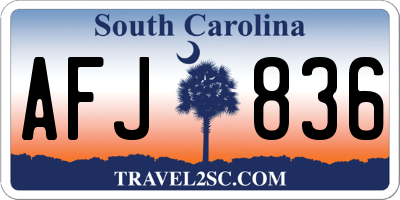 SC license plate AFJ836
