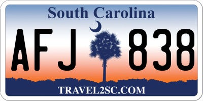 SC license plate AFJ838