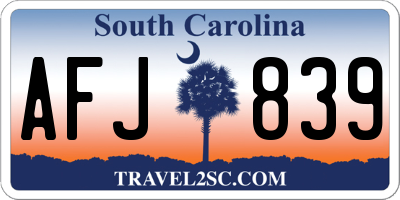 SC license plate AFJ839