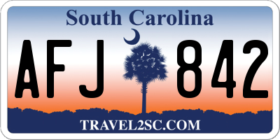 SC license plate AFJ842