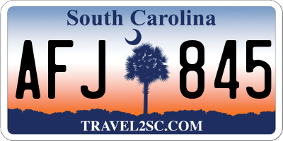 SC license plate AFJ845